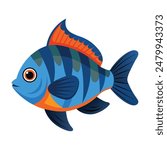 illustration of a bluegill fish on white