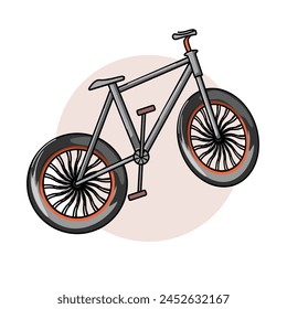 Illustration of a BMX bicycle. Perfect for posters, banners, and digital designs. Extreme sports, attracting thrill-seekers