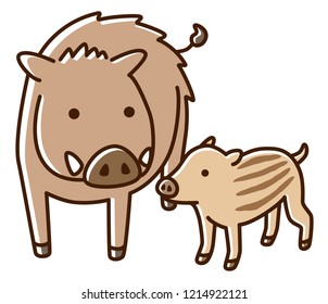 Illustration of boar.