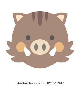 Illustration of a boar. Face icon.