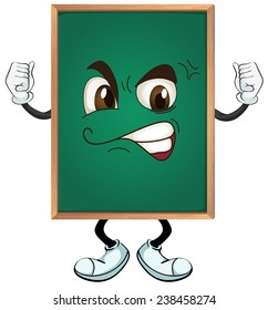 Illustration of a board with angry face