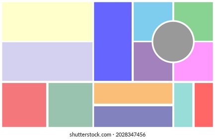Illustration board and branding presentation. Creative theme template collage frame with the universal color palette.