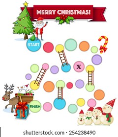 Illustration Of A Boardgame With Christmas Theme