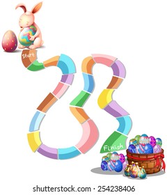 Illustration of a boardgame with easter theme
