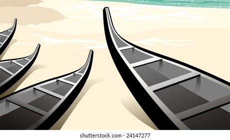 Illustration of boat in beaches	