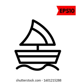 illustration of boat flat icon