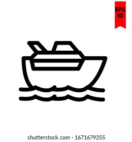 illustration of boat flat icon