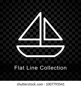 Illustration of boat icon on checkered background