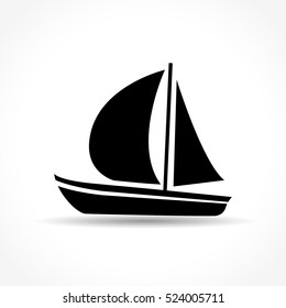 Illustration of boat icon on white background