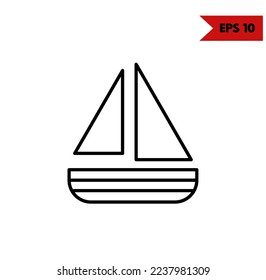 Illustration of Boat line glyph icon