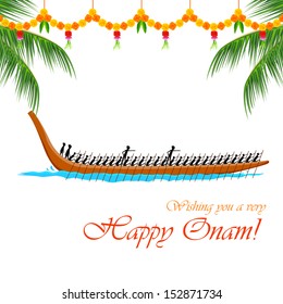 illustration of Boat Race of Kerla on Onam