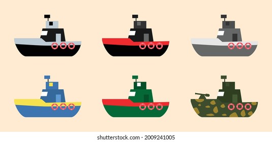Illustration des Bootssets, Vektordesign