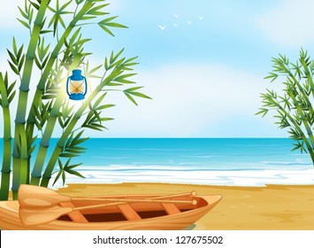 Illustration of a boat at the shore