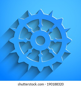 Illustration of Boat steering wheel sail vector illustration