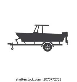 illustration of boat trailer, vector art.