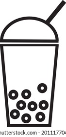 illustration of boba water drink logo or boba ball