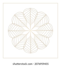Illustration of Bodhi leaves. A modern illustration of bodhi leaves forms in circles for photo and wall decoration.