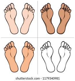 Illustration of body part, plant or sole of foot, ethnic. Ideal for catalogs, information and institutional material