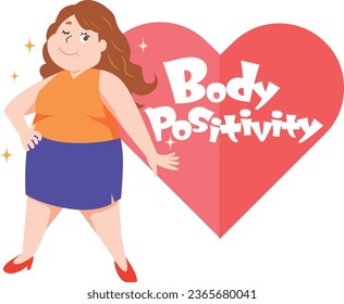 Illustration of a body positive woman