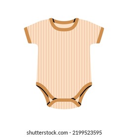 Illustration of a bodysuit. Fashion for newborn babies. Cute design for boys and girls. Hand drawn vector illustration isolated on white background. Childhood and baby store concept.