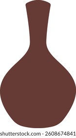 Illustration of Bohemian Ceramic Vase with Flat Design. Isolated on White Background. Vector Element