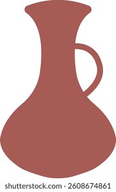 Illustration of Bohemian Ceramic Vase with Flat Design. Isolated on White Background. Vector Element