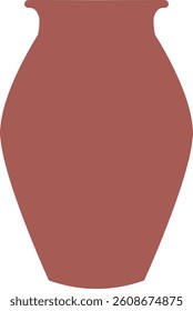Illustration of Bohemian Ceramic Vase with Flat Design. Isolated on White Background. Vector Element