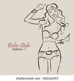 Illustration bohemian dancer