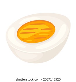Ilustración del corte de huevo hervido. Imagen para las industrias agroalimentarias.