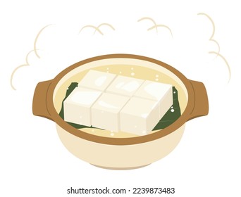 Es una ilustración del tofu hervido.