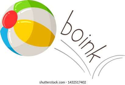 Illustration of Boink and a Bouncing Ball. Learning Onomatopoeia