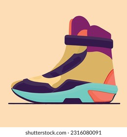 Illustration of bold oversized boots in vector art style