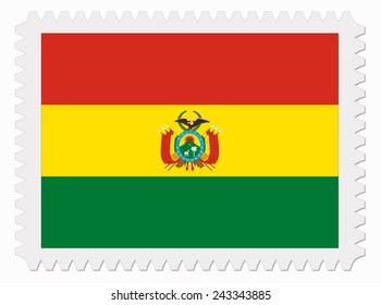 illustration Bolivia flag stamp