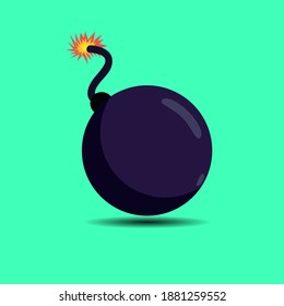 Illustration of a bomb about to explode green isolated vector design