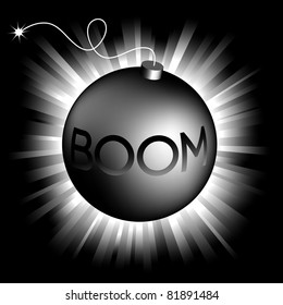 illustration of  bomb on shining background