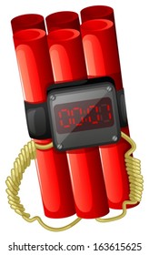 Illustration einer Bombe mit einem Timer auf weißem Hintergrund