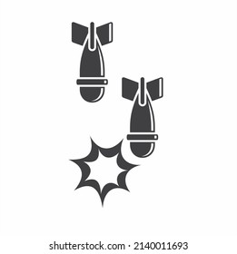 illustration of bomb, war icon, vector art.