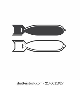 illustration of bomb, war icon, vector art.