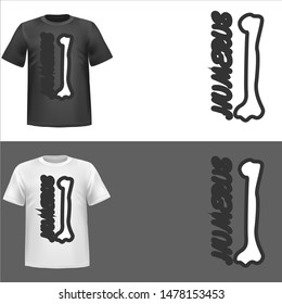 illustration of Bone, sticker,tshirt print, vector illustration