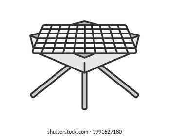 Illustration eines Feuers für den Campingplatz.