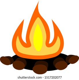 illustration of bonfire, sticker,tshirt print, vector illustration