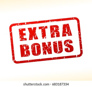 Illustration of bonus text buffered on white background