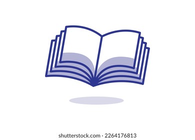 Ilustración de un libro de fondo blanco vectorial de caricatura