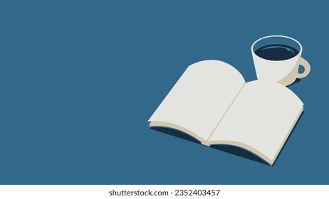 Illustration von Buch und Kaffee.
