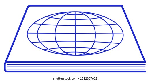 Illustration of the book and contour globe on cover