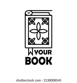 illustration of a book design logo vector