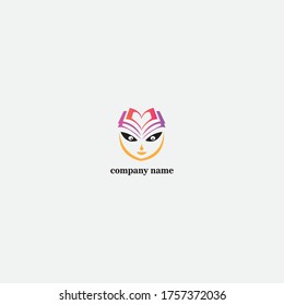 Illustration book face of woman logo template. vector design