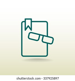 Illustration of book and glasses icon