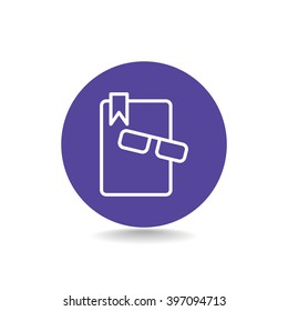 Illustration of book and glasses icon