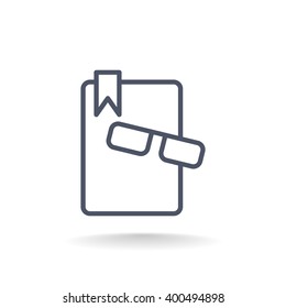 Illustration of book and glasses icon